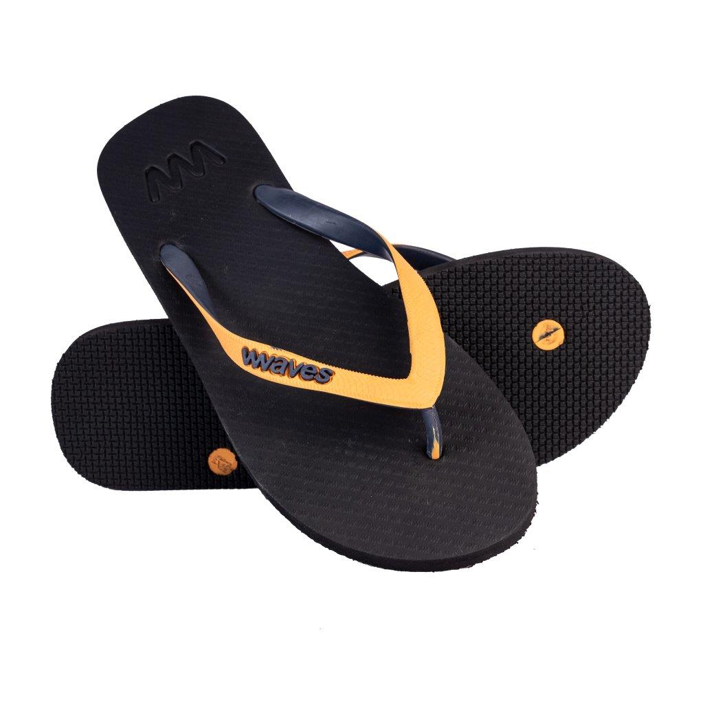 100% Natural Rubber Flip Flop – Black Mate – Waves Flipflops Qatar