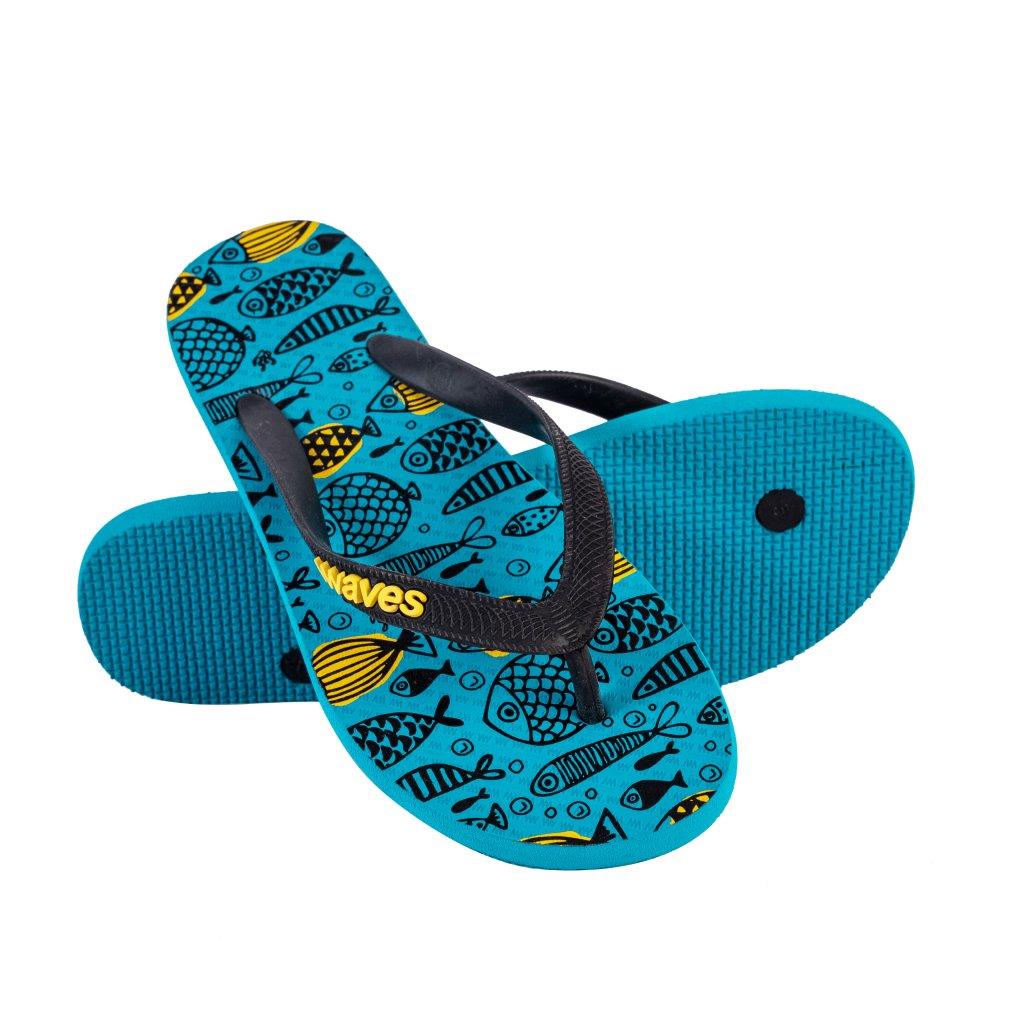 100% Natural Rubber Flip Flop – Fishy Pop – Waves Flipflops Qatar